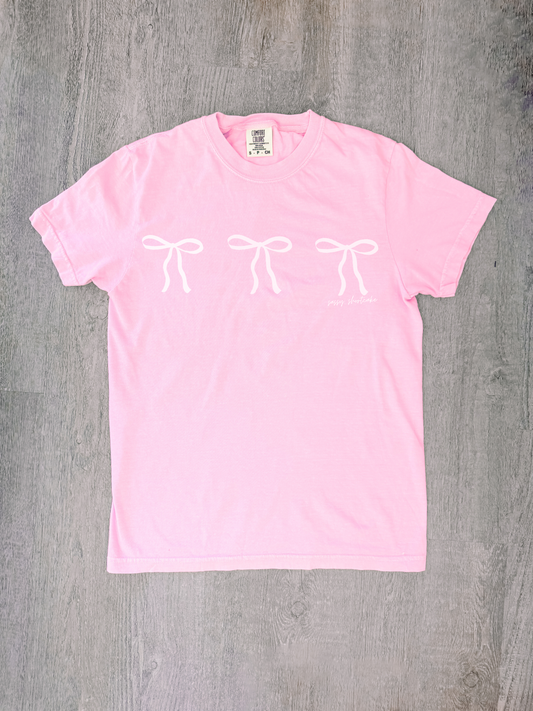 Blushing Bow Tee | Light Pink