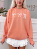 Blushing Bow Crewneck | Orange