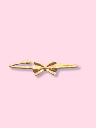 Gold bow bangle bracelet
