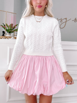 Bubble Bliss Skirt:  Pretty pink bubble mini skirt, perfect for a fun, flirty look.
