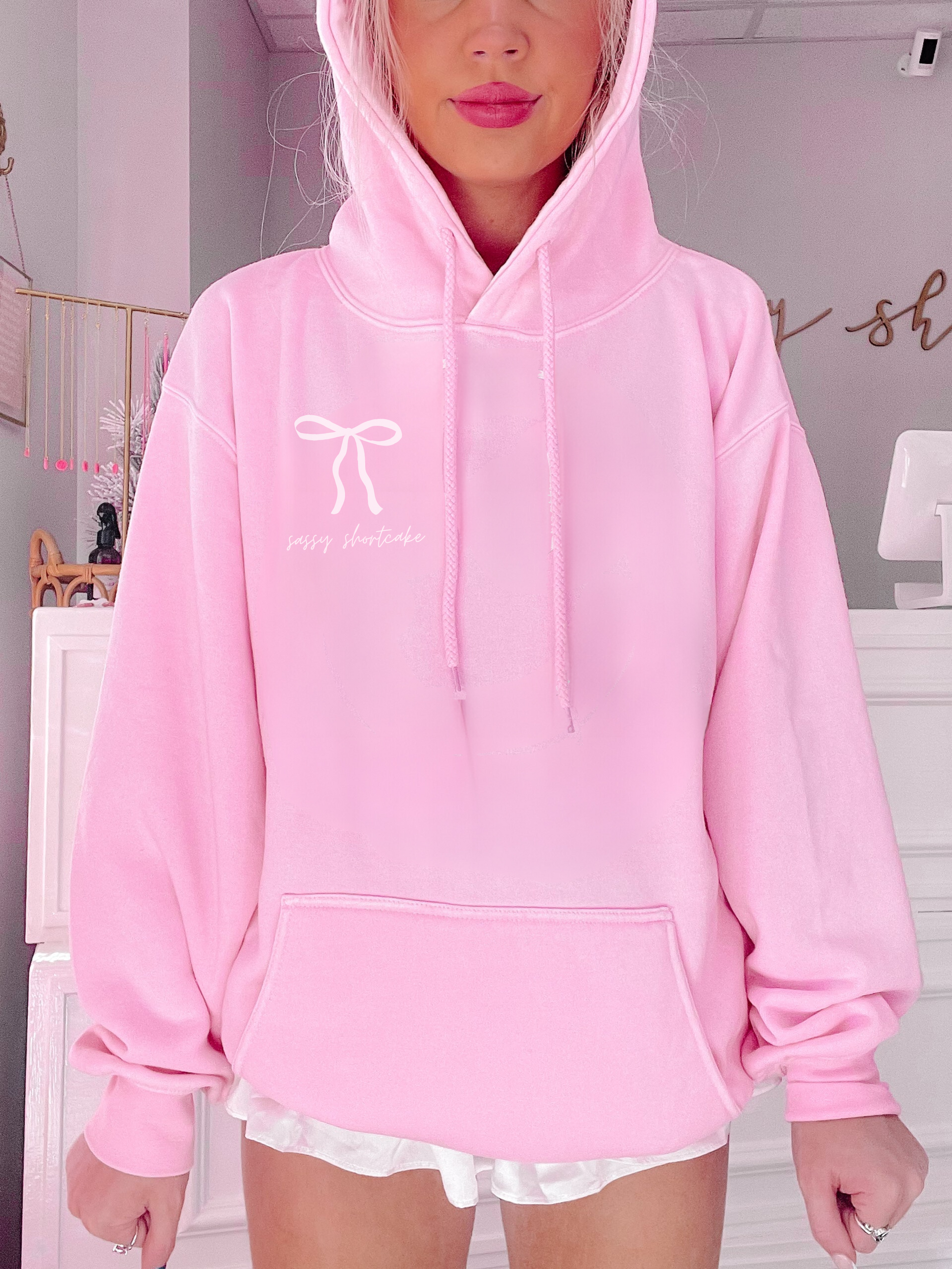 Sassy Bubblegum Bowquette Bow Hoodie | Sassy Shortcake Boutique | sassyshortcake.com