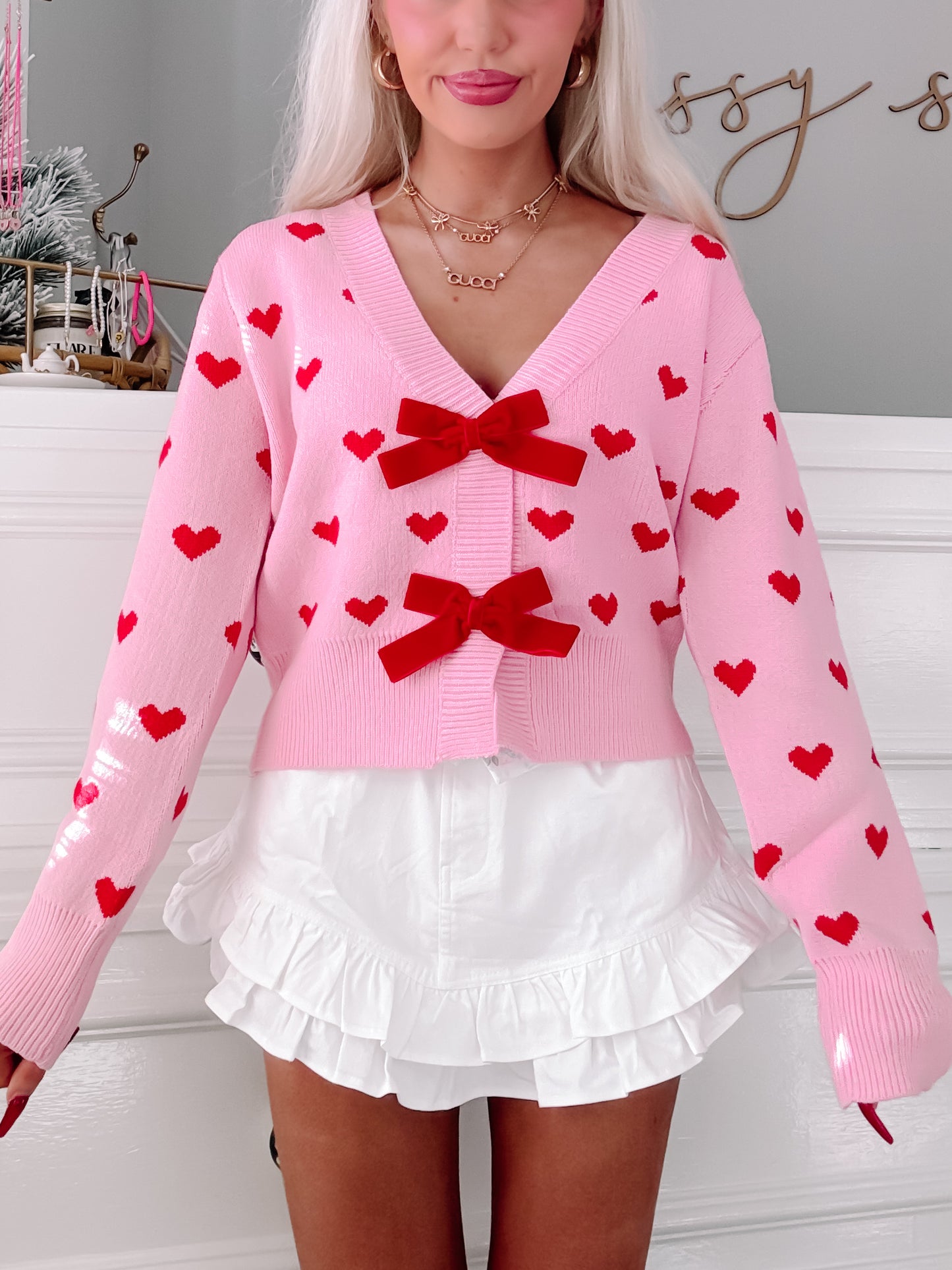 Cupid’s Bow Cardigan | Sassy Shortcake | ssassyshortcake.com