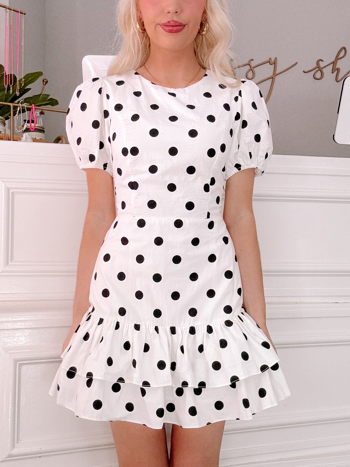 Darling Dot Dress from Sassy Shortcake - white dress with black polka dots