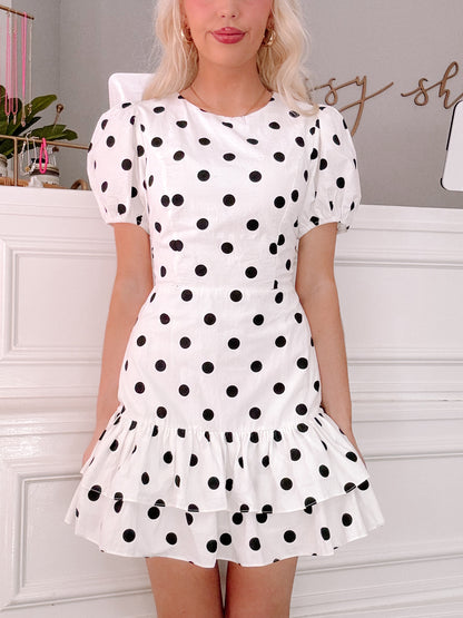 Darling Dot Dress from Sassy Shortcake - white dress with black polka dots