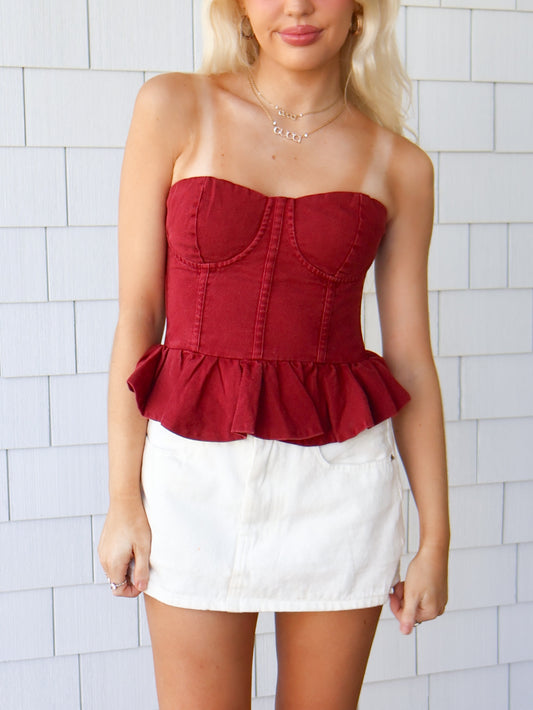 Denim Corset Top