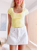 Ella Bow Top | Yellow
