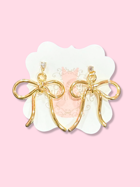 Evie Gold Bow Earrings | Sassy Shortcake |sassyshortcake.com