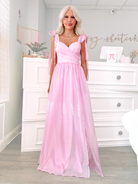 bubble gum pink maxi dress The Audrey Maxi Dress in Bubblegum Solace London
