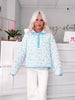 Floral Quilted Blue Pullover