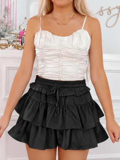 Satin Cream Frill Yeah Top from Sassy Shortcake