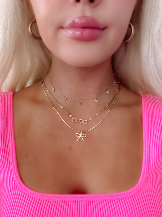 Gia Gold Bow Necklace | Sassy Shortcake | sassyshortcake.com