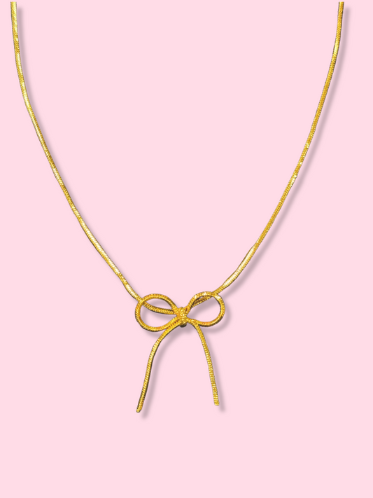 Golden Knot Bow Necklace | Sassy Shortcake | sassyshortcake.com