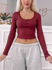 Gracie Bow Top | Burgundy