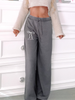 Sassy Bow Wide Leg Sweatpants | Grey