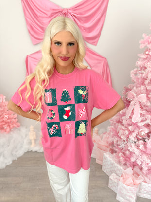 Holiday Board Pink Christmas Tee from Sassy Shortcake