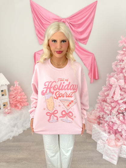 Holiday Spirit Pink Crewneck from Sassy Shortcake