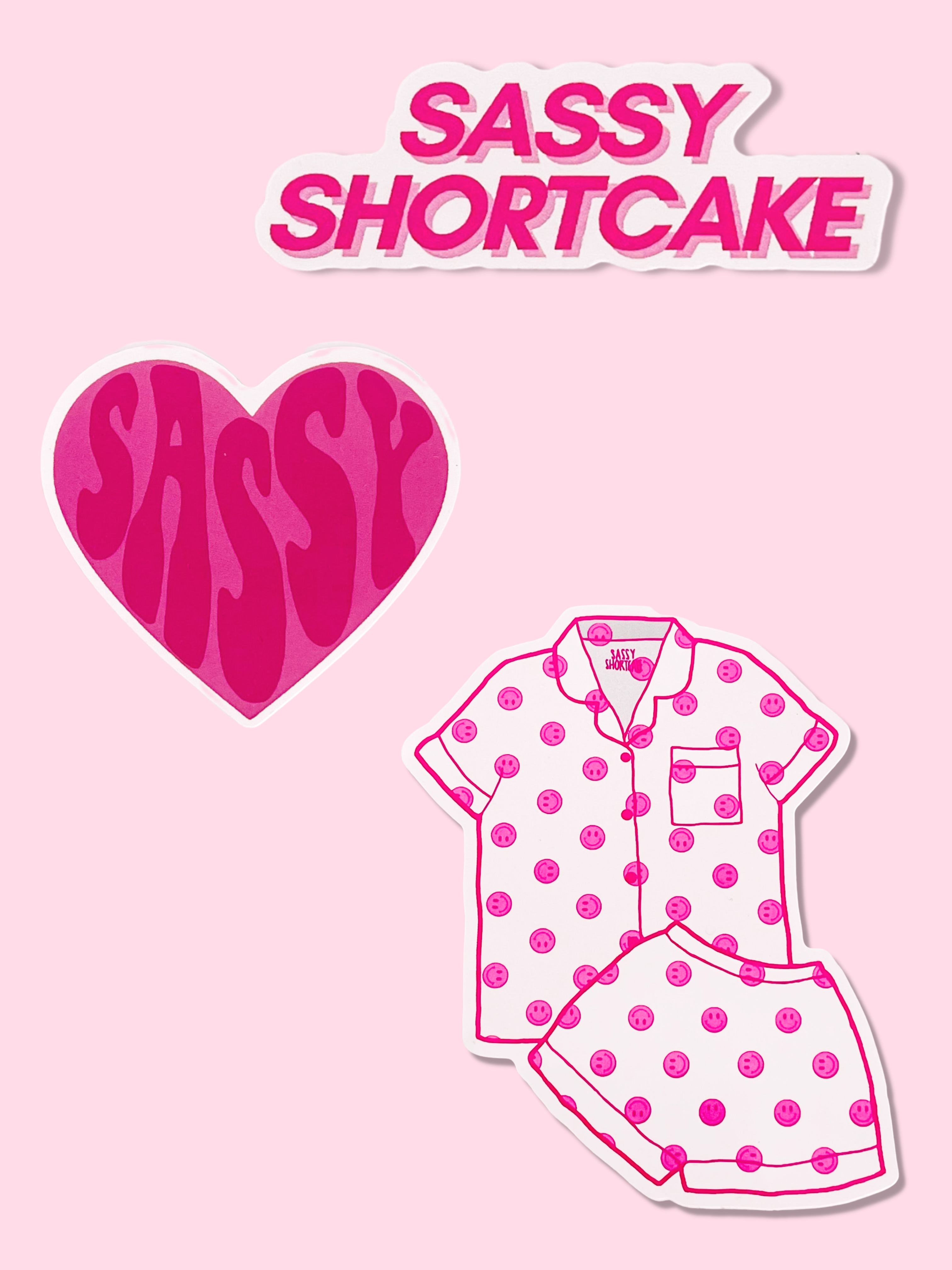 Sassy Sticker Pack Pink Preppy Stickers | sassyshortcake.com | Sassy Shortcake