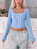 Jane Bow Top | Blue