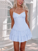 Lacy Lattice Gingham Dress | Blue