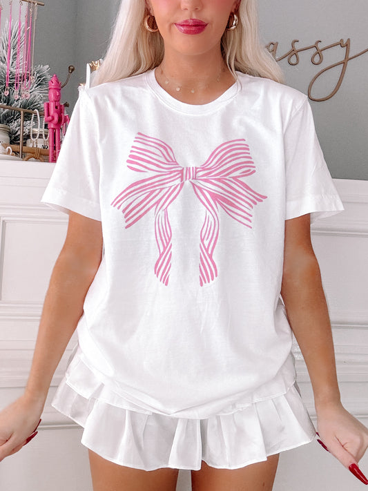 Lexi Pink Bow Tee | Sassy Shortcake | sassyshortcake.com