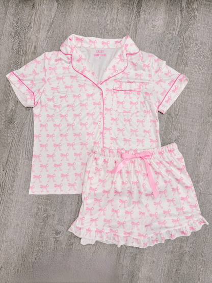 Little Bow Sleep Preppy Bow Pajama Set from Sassy Shortcake | sassyshortcake.com