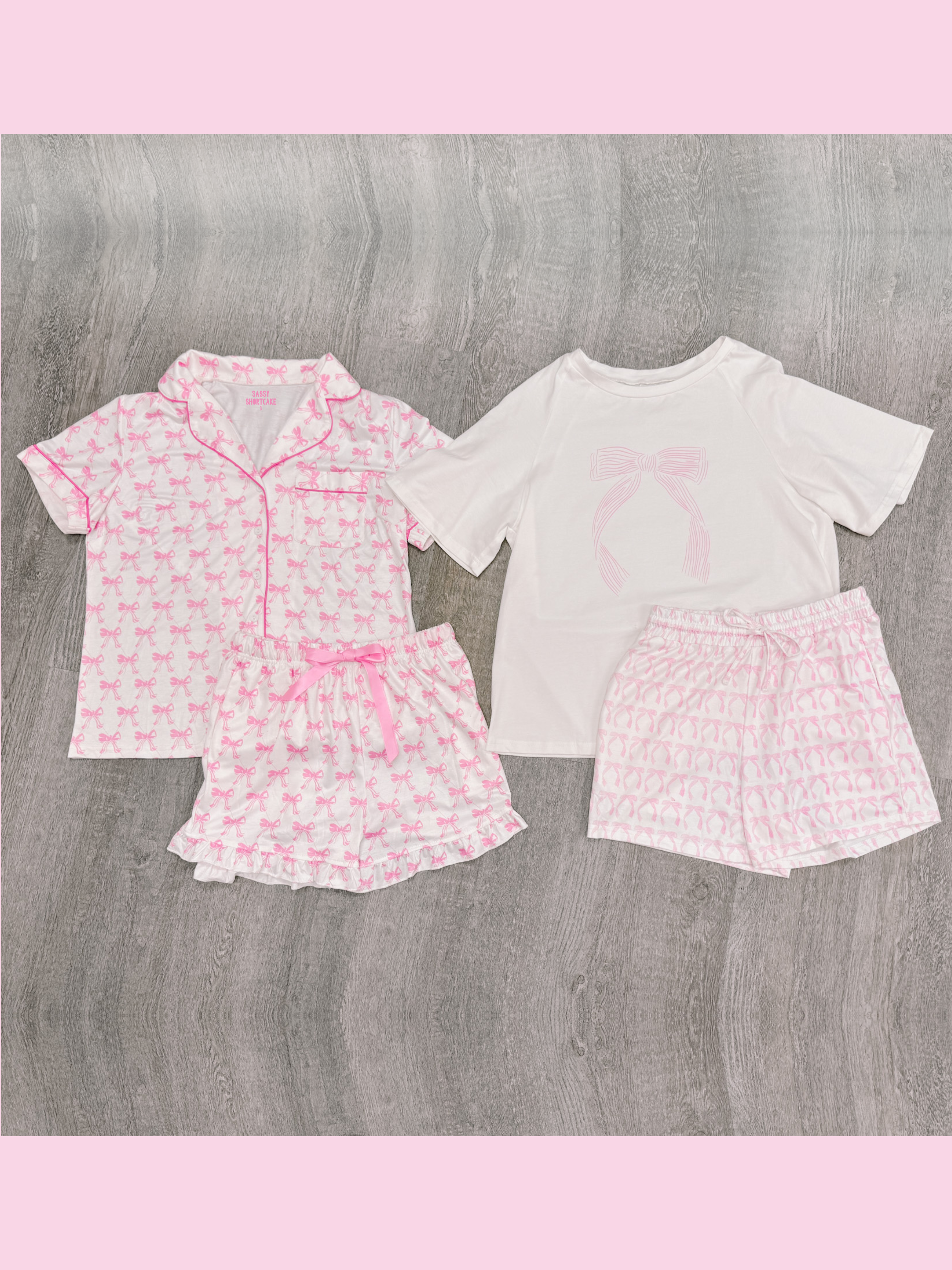 Little Bow Sleep Preppy Bow Pajama Set from Sassy Shortcake | sassyshortcake.com