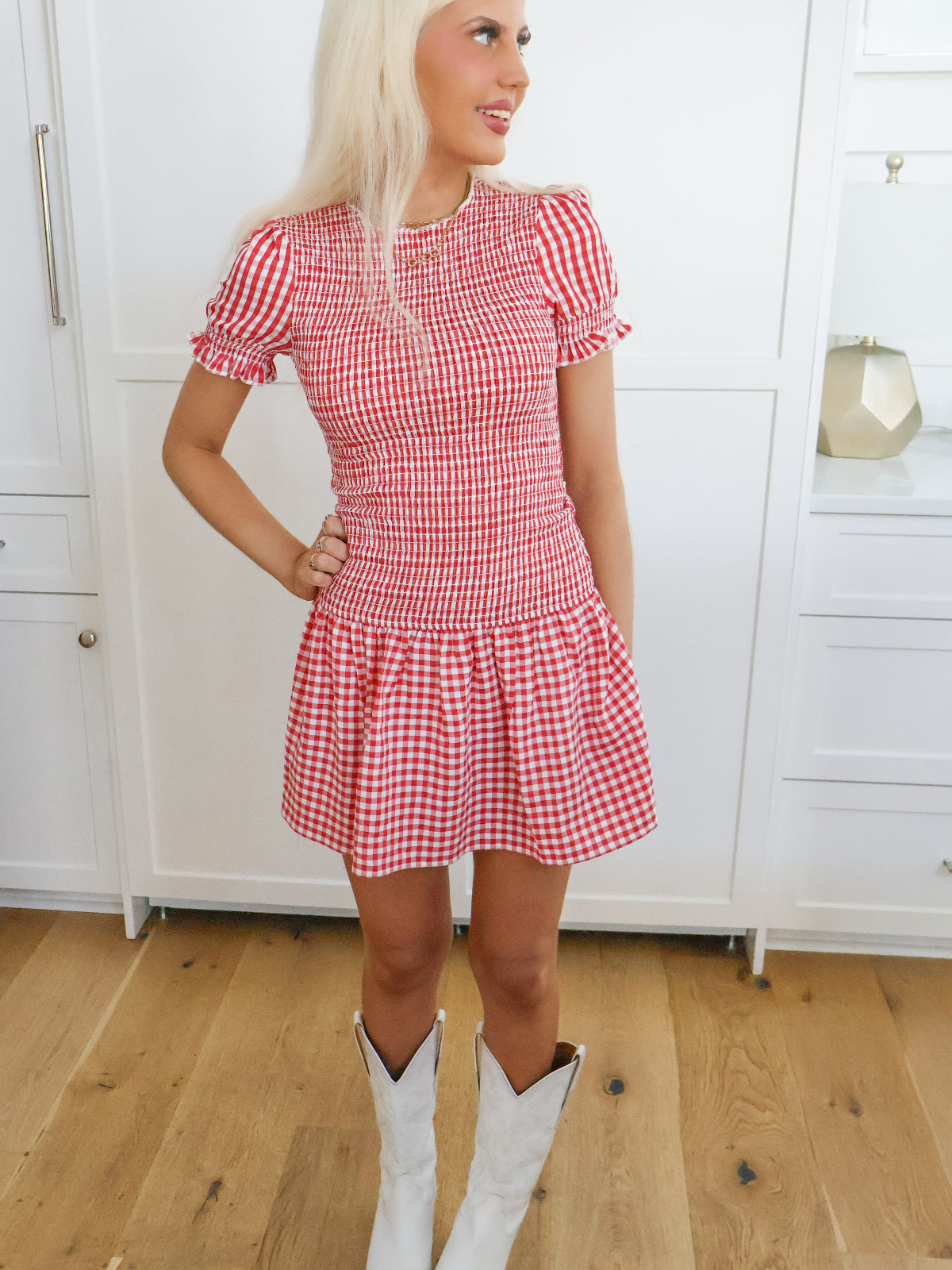 red gingham mini dress Sassy Shortcake Living Doll Dress