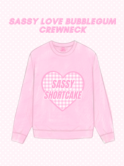 Sassy Love Pink Crewneck from Sassy Shortcake - Pink sweatshirt with a heart design and text on a light pink background