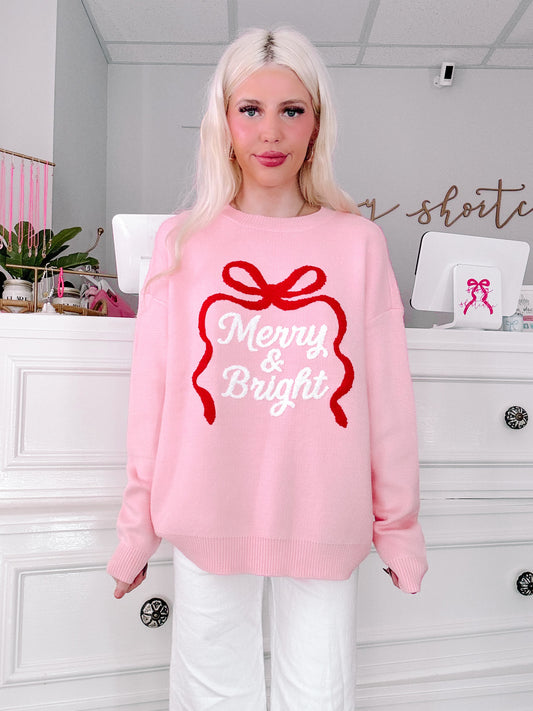 Pink Merry & Bright Bow Sweater from Sassy Shortcake