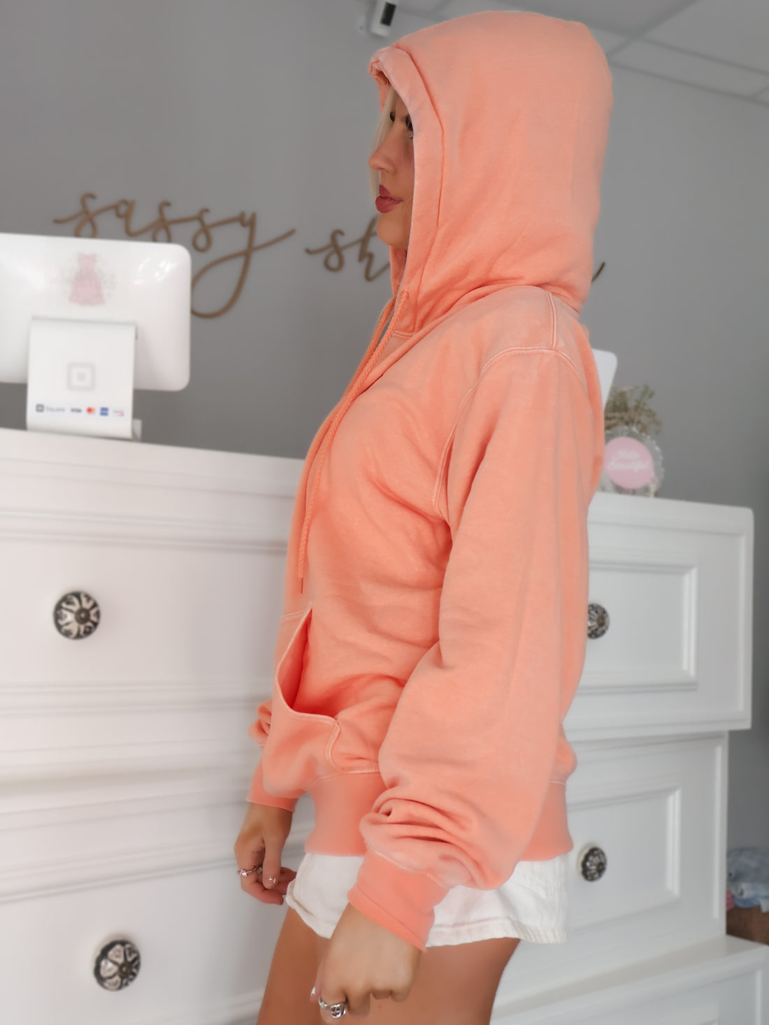 Blushing Bow Hoodie | Orange
