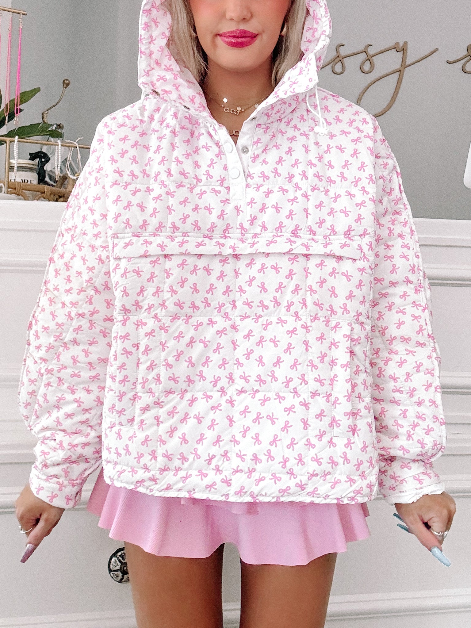 Paige Pink Bow Pullover | sassyshortcake.com | Sassy Shortcake
