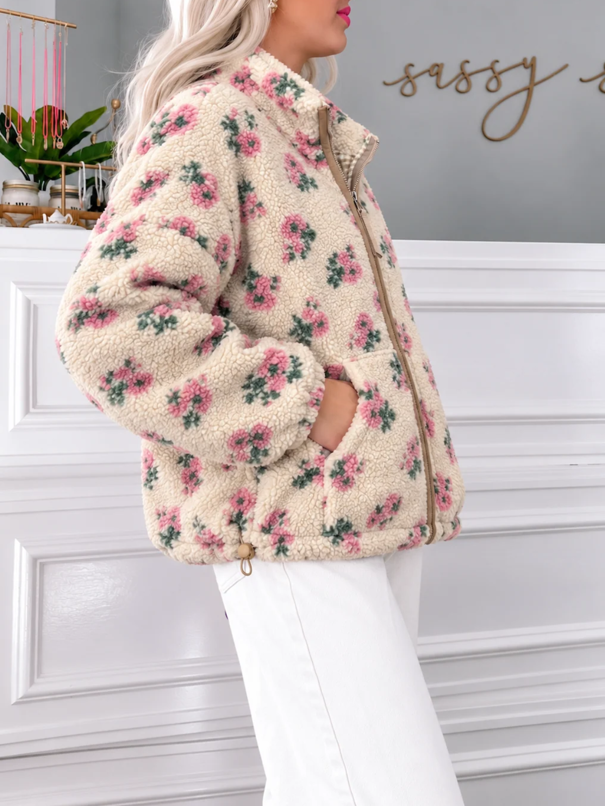 Petal Pusher Floral Sherpa Jacket | Sassy Shortcake