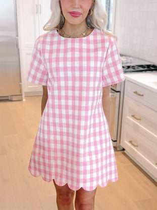 pink gingham dress from sassy shortcake