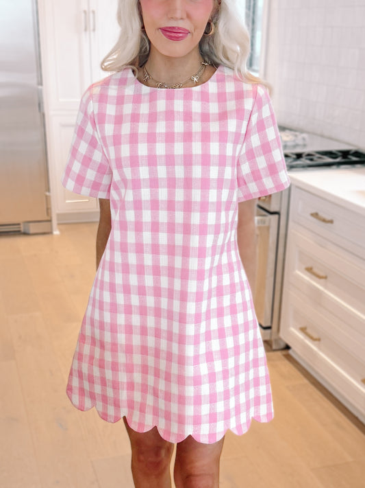pink gingham dress from sassy shortcake