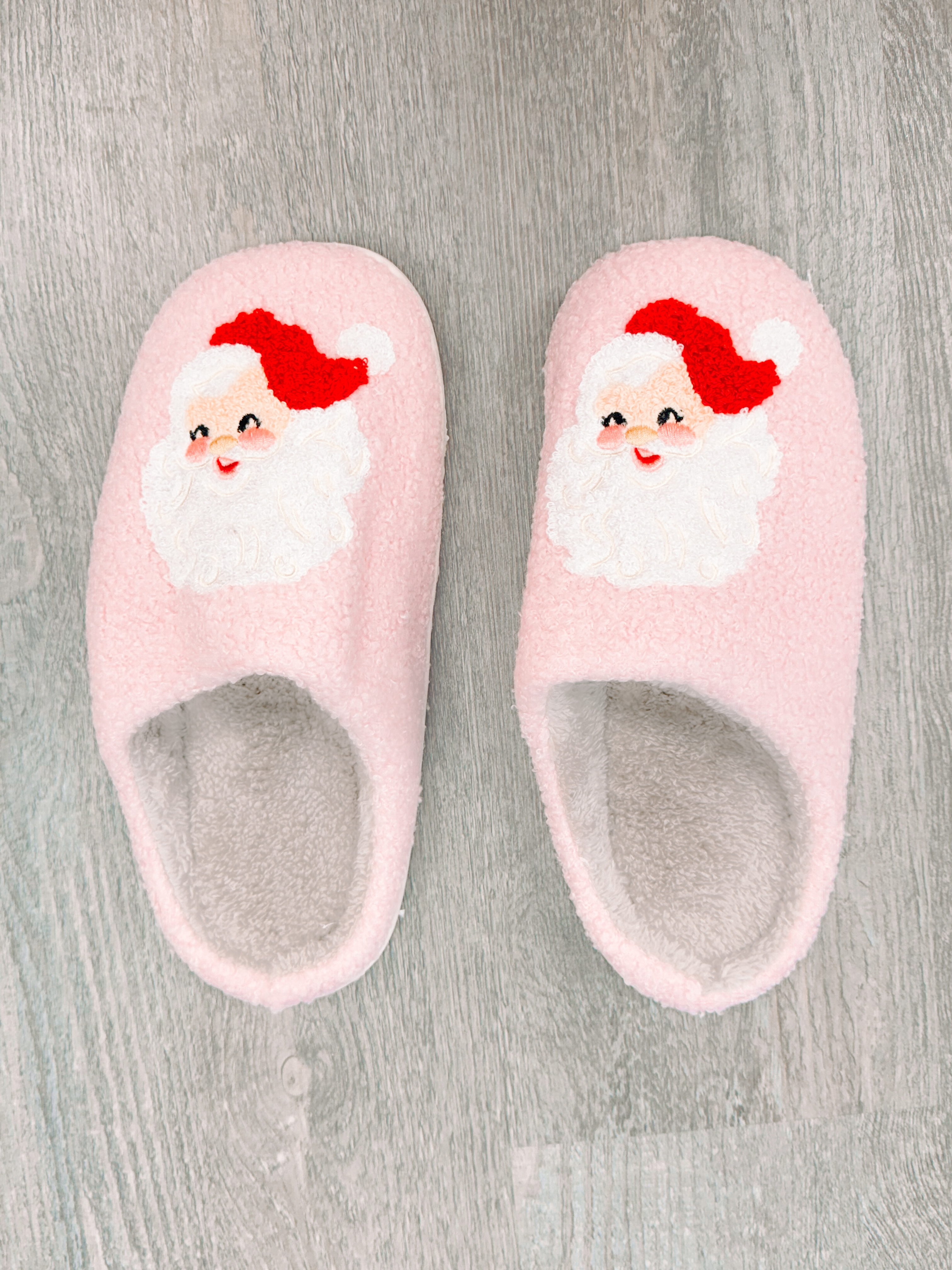 Pink Santa Slippers | Sassy Shortcake | sassyshortcake.com