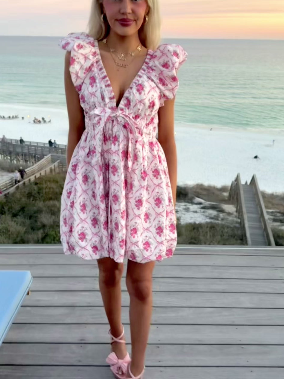 Ayla Floral Bow Dress | Sassy Shortcake | sassyshortcake.com