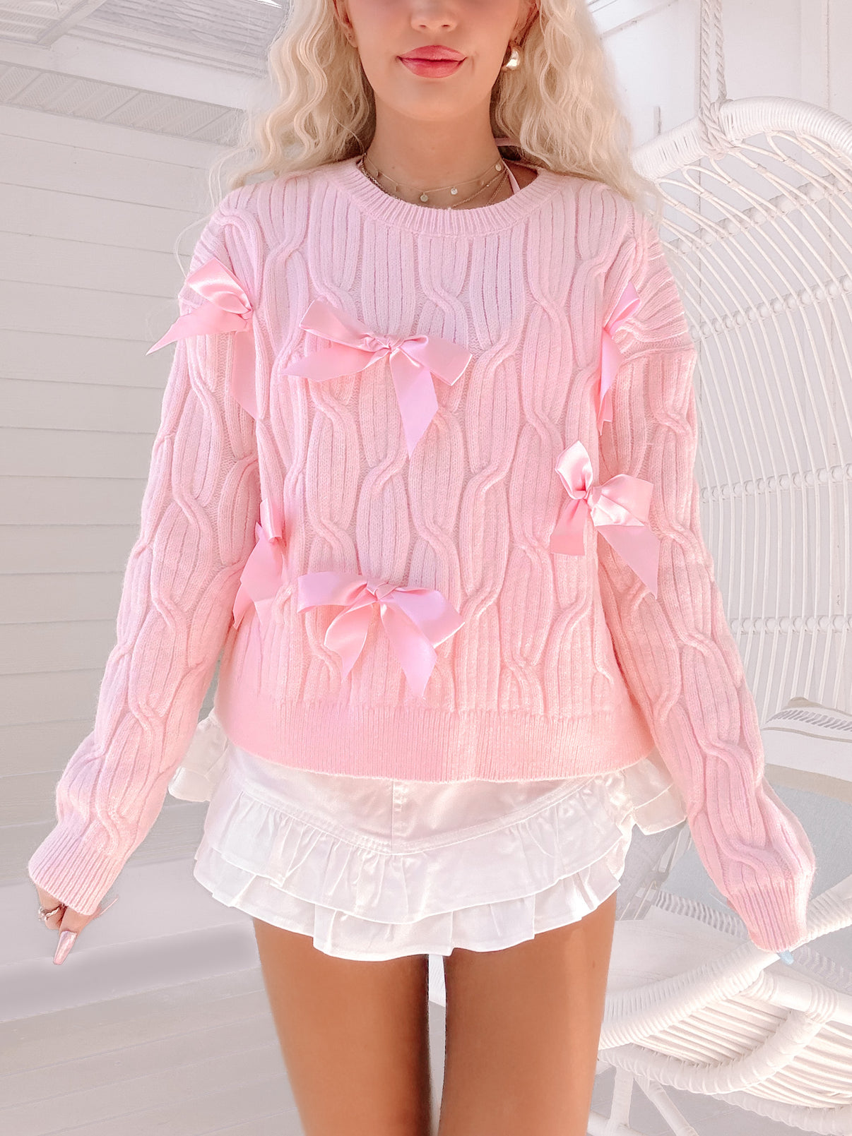 Put a Bow On It Light Pink Sweater | Sassy Shortcake | sassyshortcake.com