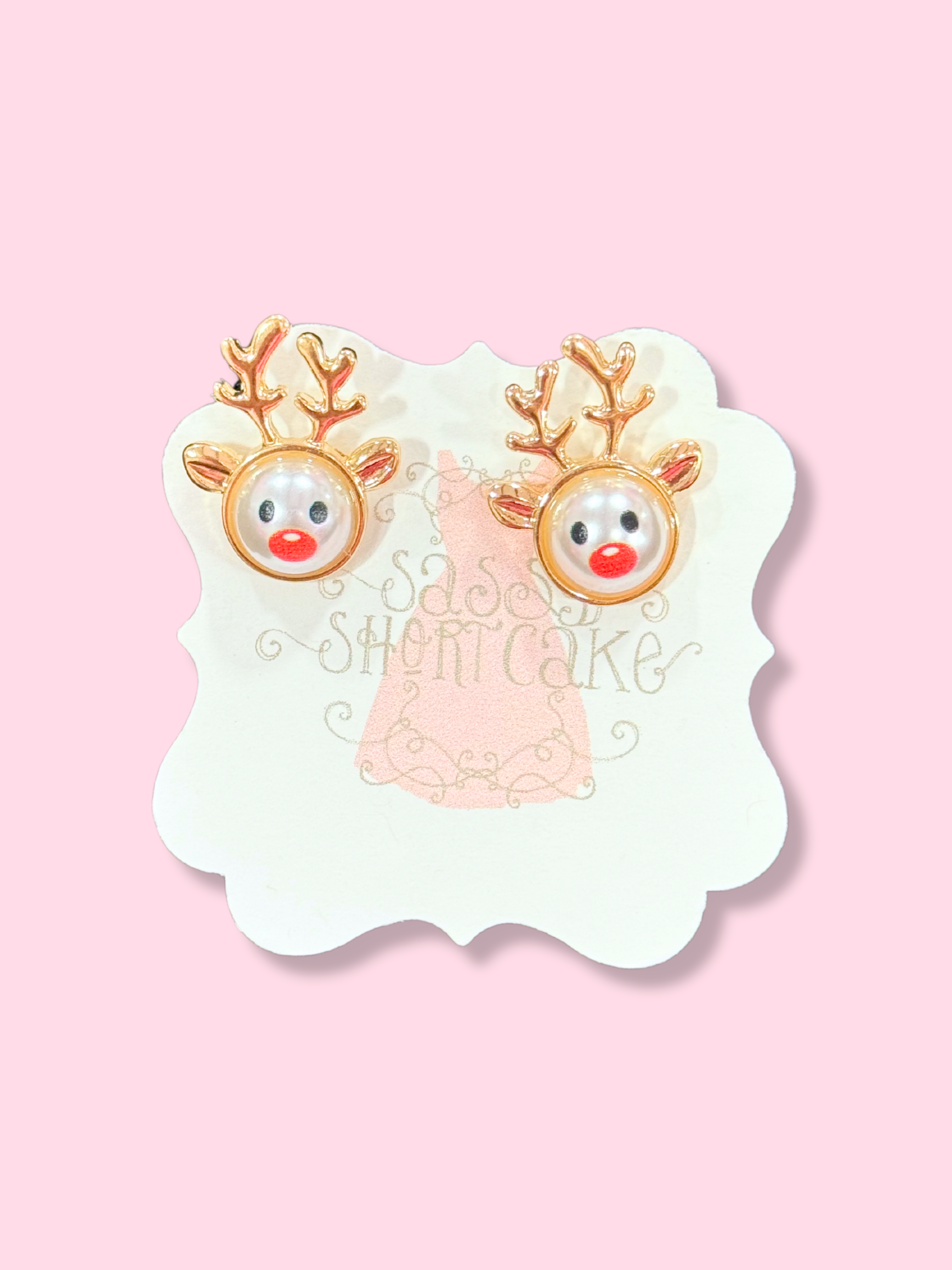 Reindeer Pearl Earrings | Sassy Shortcake