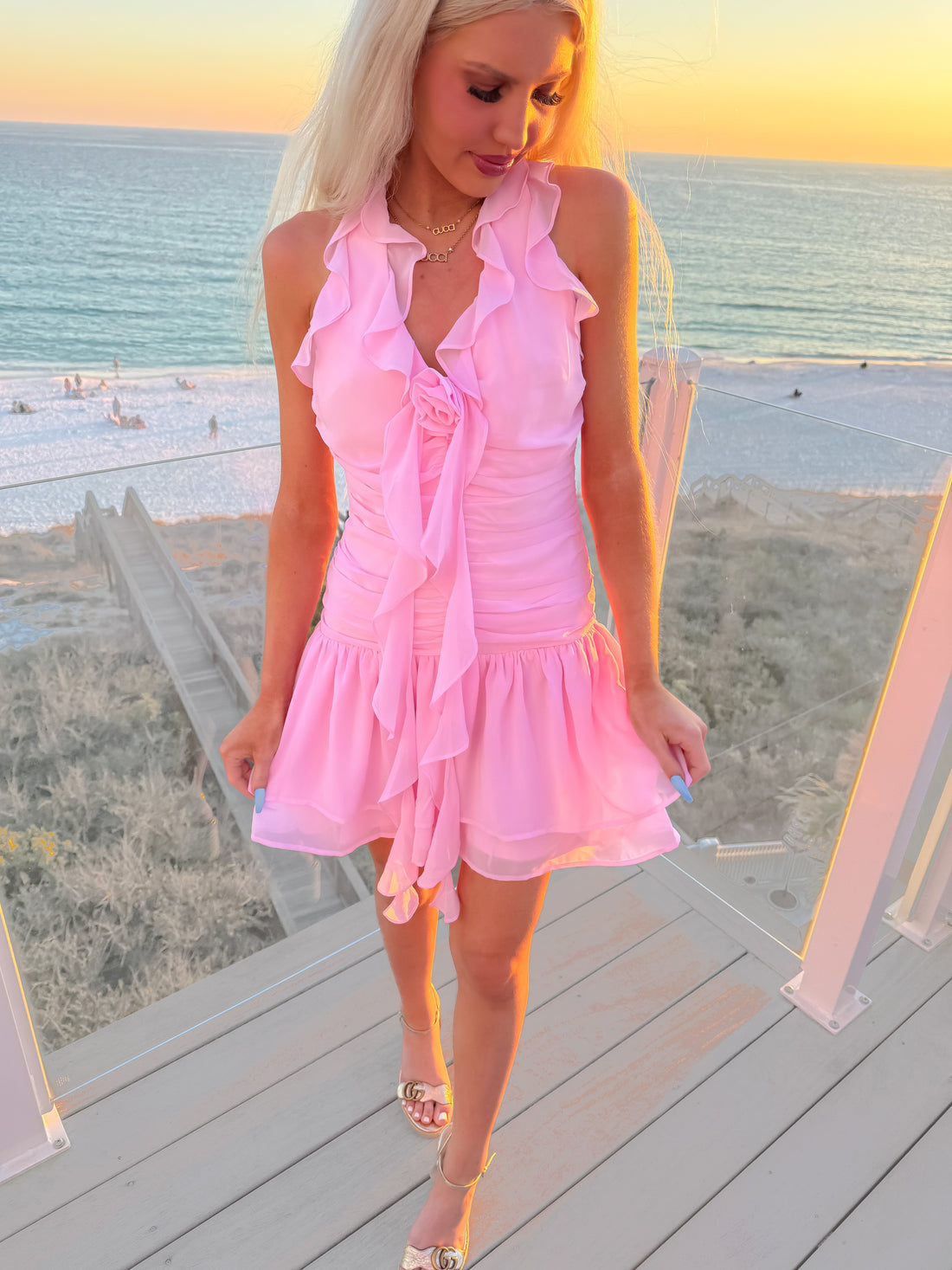Sassy Shortcake Ruffled Rosette Dress Sassy Shortcake Ruffled Rosette Dress