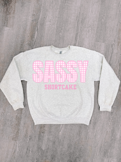 Sassy Gingham Crewneck | Grey
