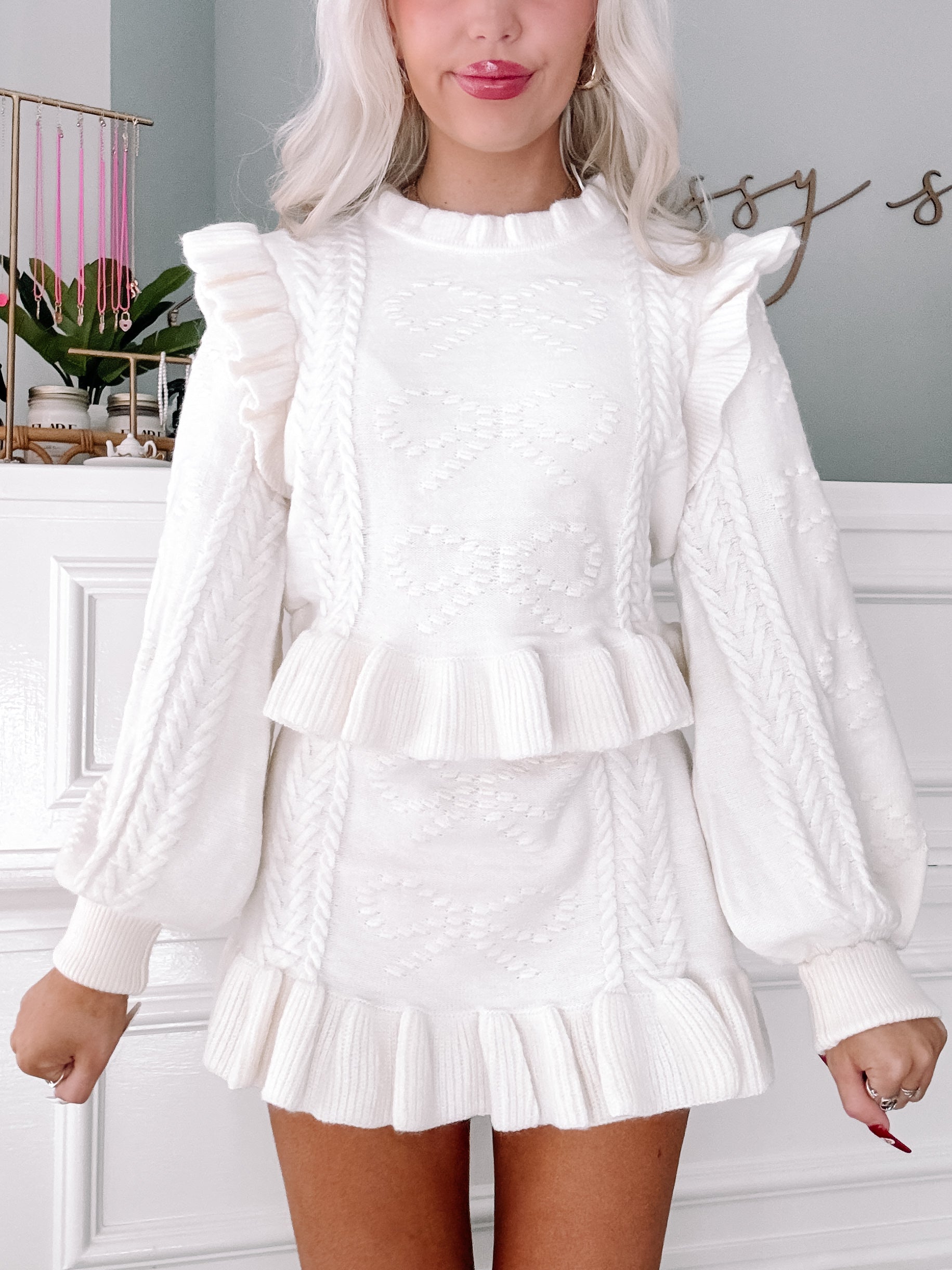 Snow Bow Sweater Set | Sassy Shortcake | sassyshortcake.com