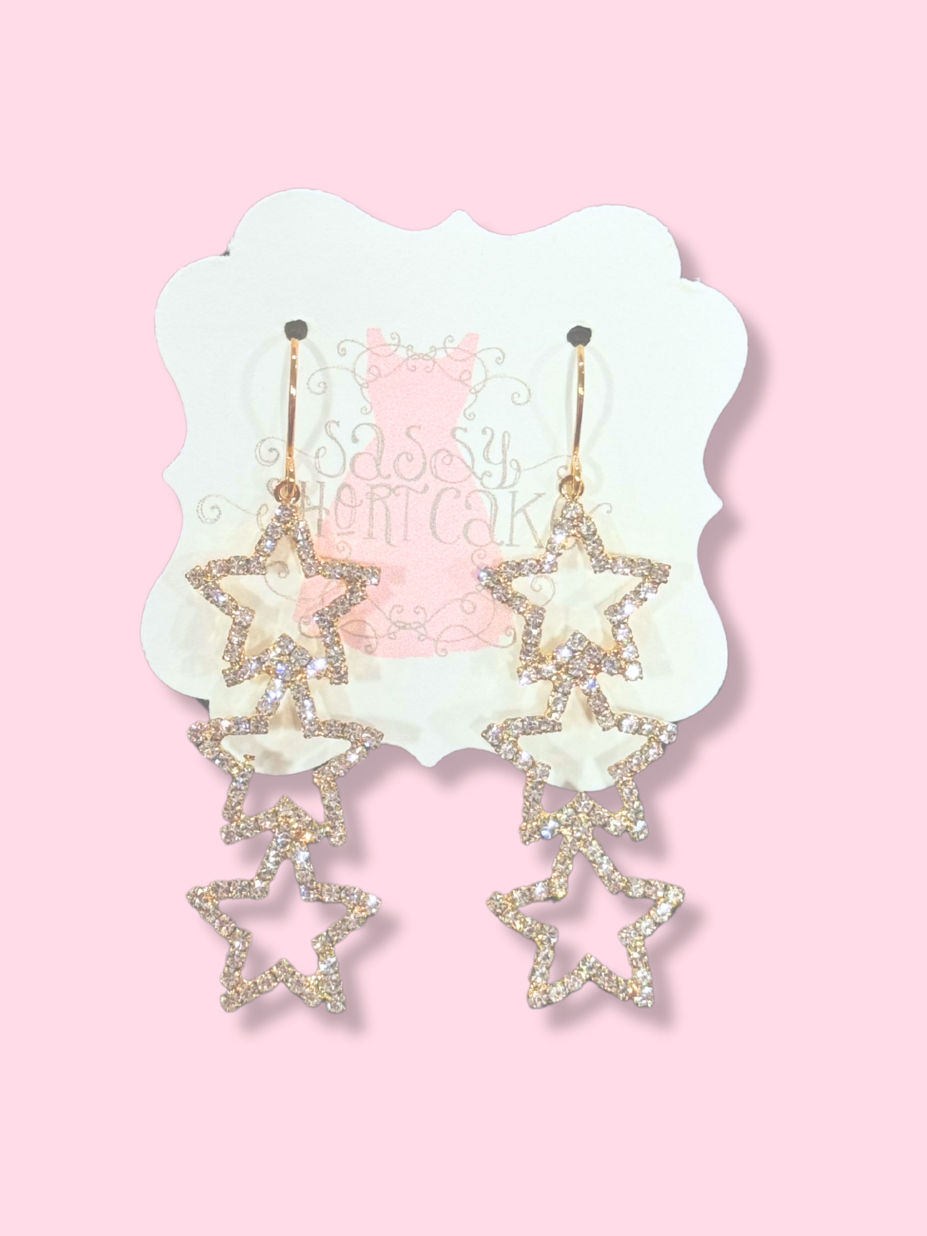 Star Drop Rhinestone Earrings | Sassy Shortcake