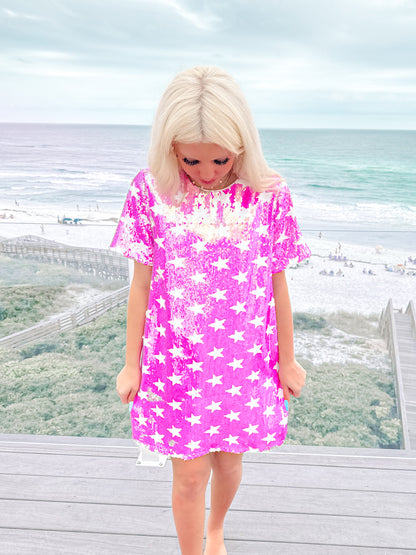 asos luxe all-over embellished starfish mini dress in light pink Asos Starfish Embellished Mini Dress by ASOS luxe
