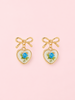 Sweet Bloom Bow Earrings | Blue