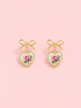 Sweet Bloom Bow Earrings | Pink
