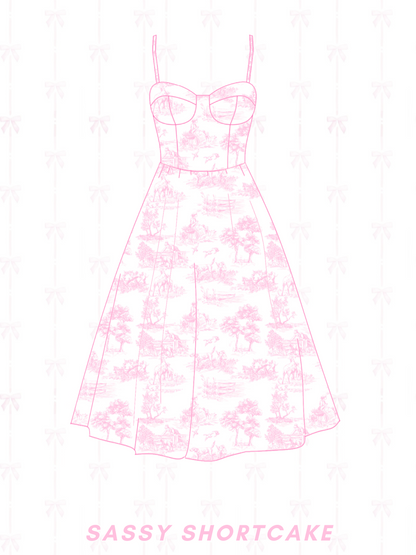 Time After Toile Pink Dress