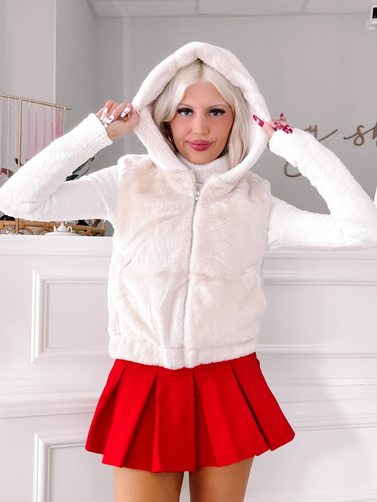 Winter Warmth Ivory Cozy Vest | Sassy Shortcake | sassyshortcake.com