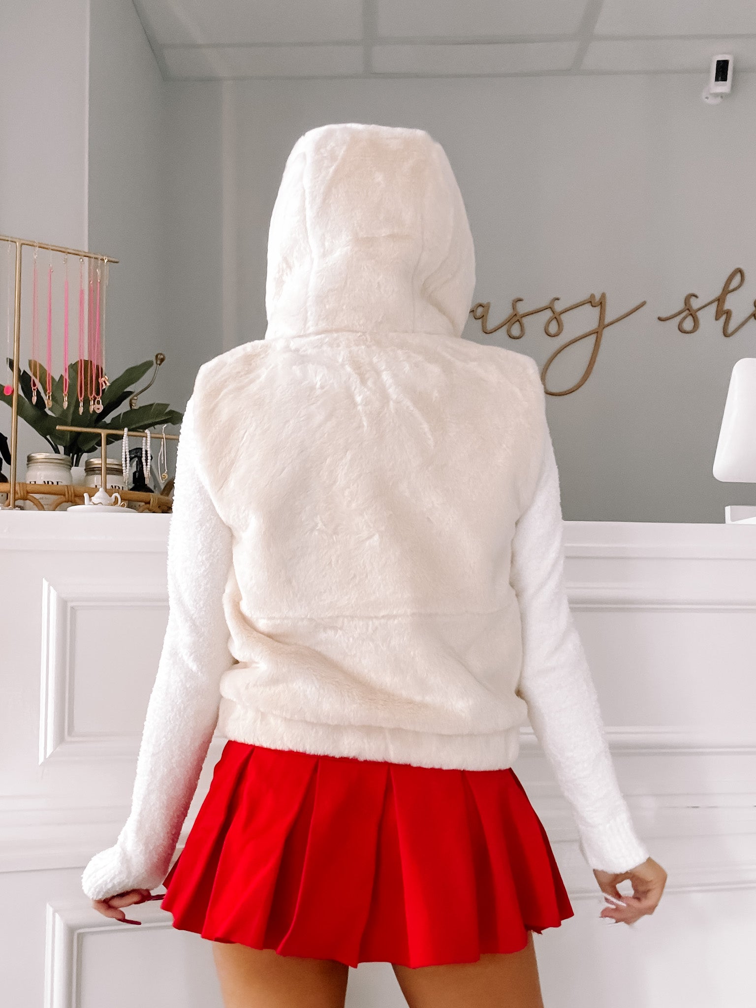 Winter Warmth Ivory Cozy Vest | Sassy Shortcake | sassyshortcake.com