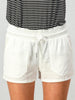 White In Plain View Drawstring Shorts | Sassy Shortcake | sassyshortcake.com