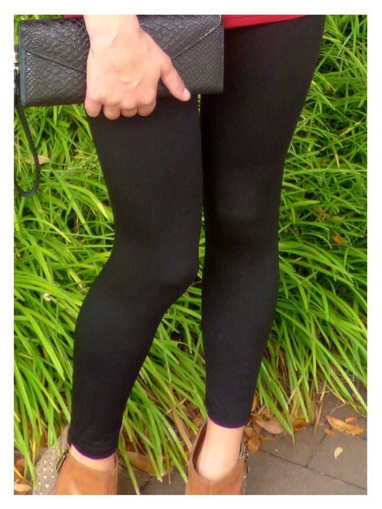 Warm fleece lined leggings with skirt black for girls